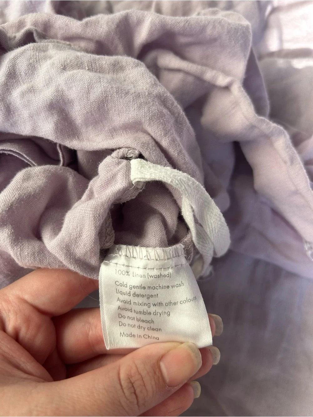 Bed Threads Lilac Linen Duvet Cover and Pillowcases- Soft Lavender Bedding